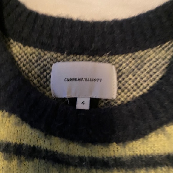 Current/Elliot Wes Striped Leopard Brushed Fuzzy Oversized Sweater, Sz 4 XL - Picture 10 of 11